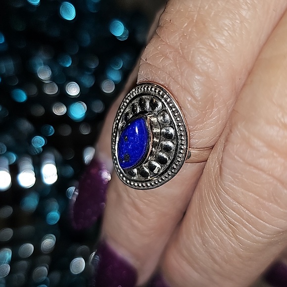 New Sterling Silver Lapis lazuli ring Size 6 - Picture 5 of 8